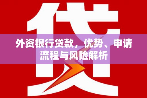 大石桥外资银行贷款，优势、申请流程与风险解析