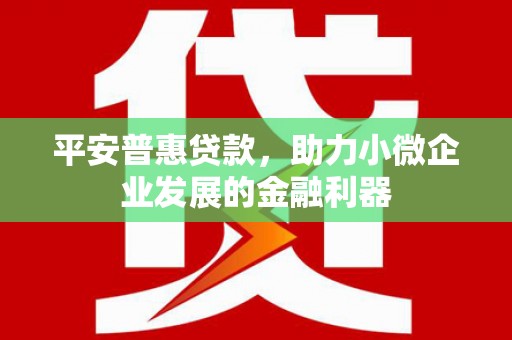 大石桥平安普惠贷款，助力小微企业发展的金融利器