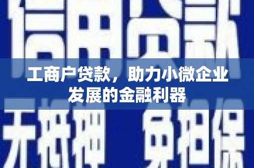 大石桥工商户贷款，助力小微企业发展的金融利器