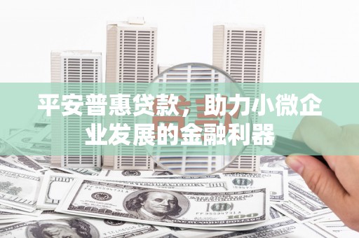 大石桥平安普惠贷款，助力小微企业发展的金融利器